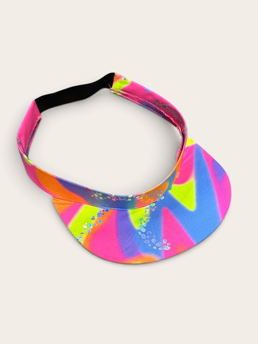 Neon Tie-Dye Visor - Pink Blue Yellow Active Sun Hat